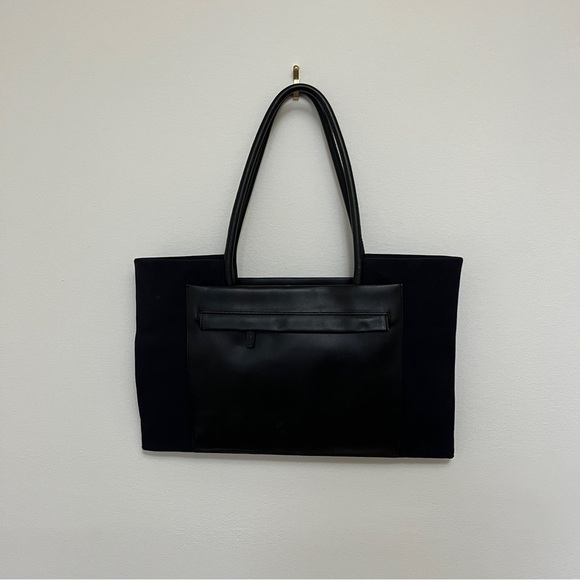 Tumi Black Travel Laptop Leather Canvas Bag - Picture 3 of 6